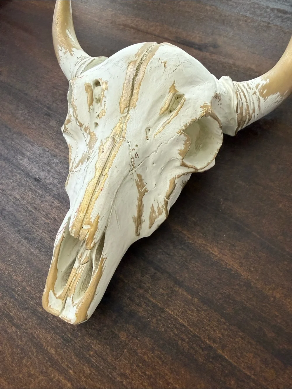 Hobby Lobby White and Gold Bull Skull Hook